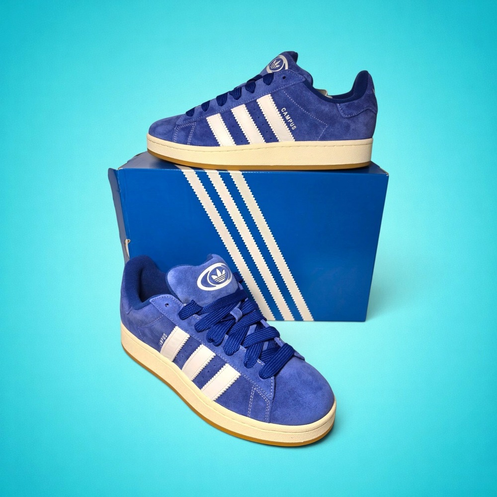 New Adidas Campus 00s Lucid Blue White Gum-bottom sneakers, size 11.5, H03471.